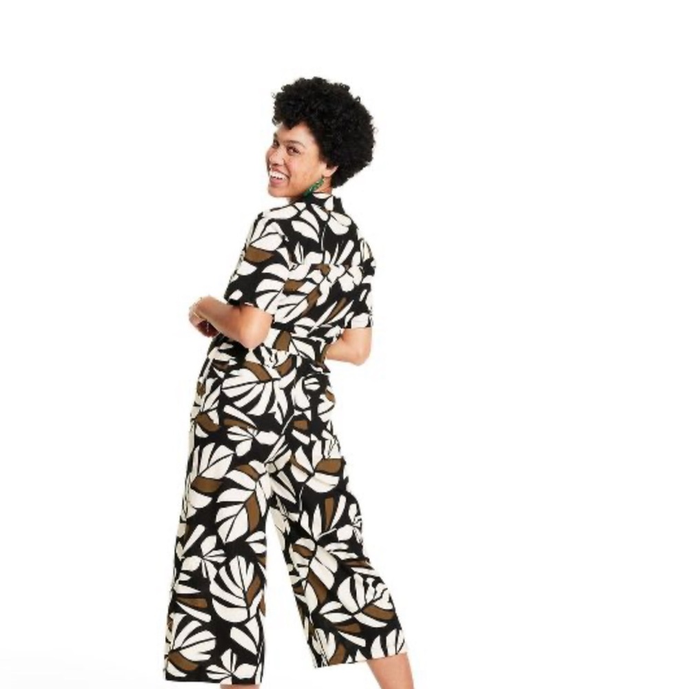 Neutral Botanical Print Tie-Front Jumpsuit - Tabitha Brown for Target